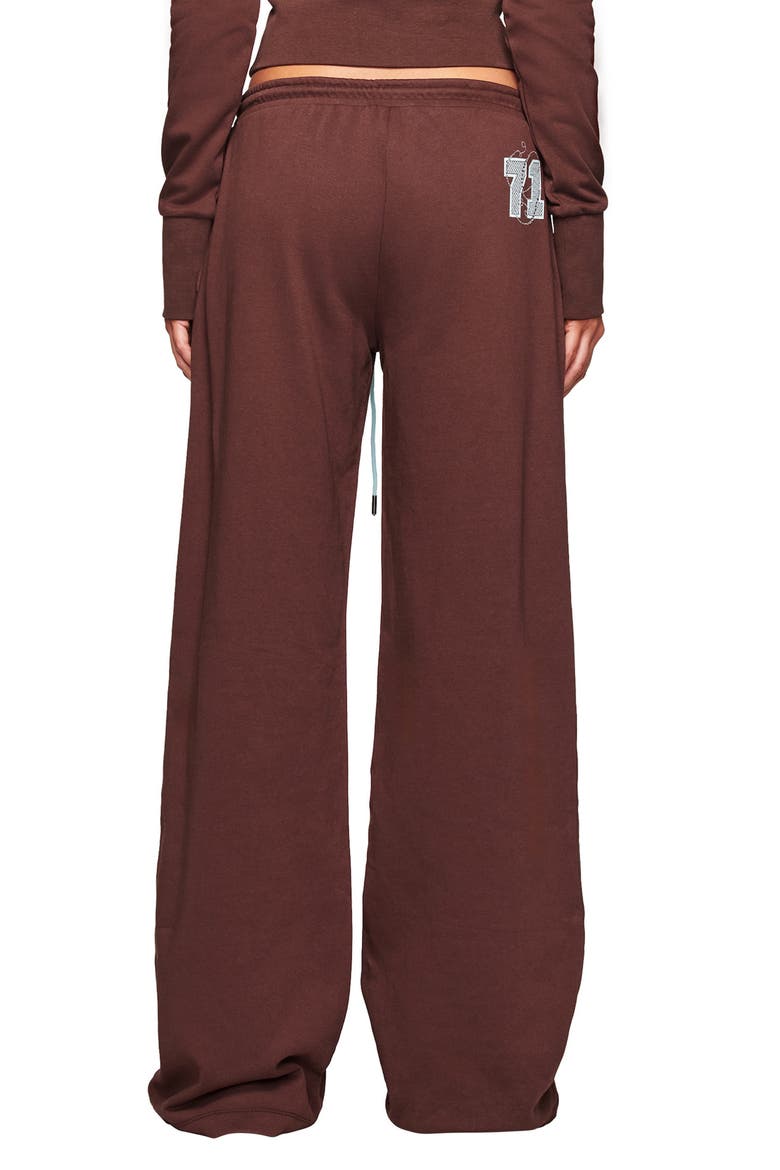 Low Rise Wide Leg Sweatpants, Alternate, color, BROWN