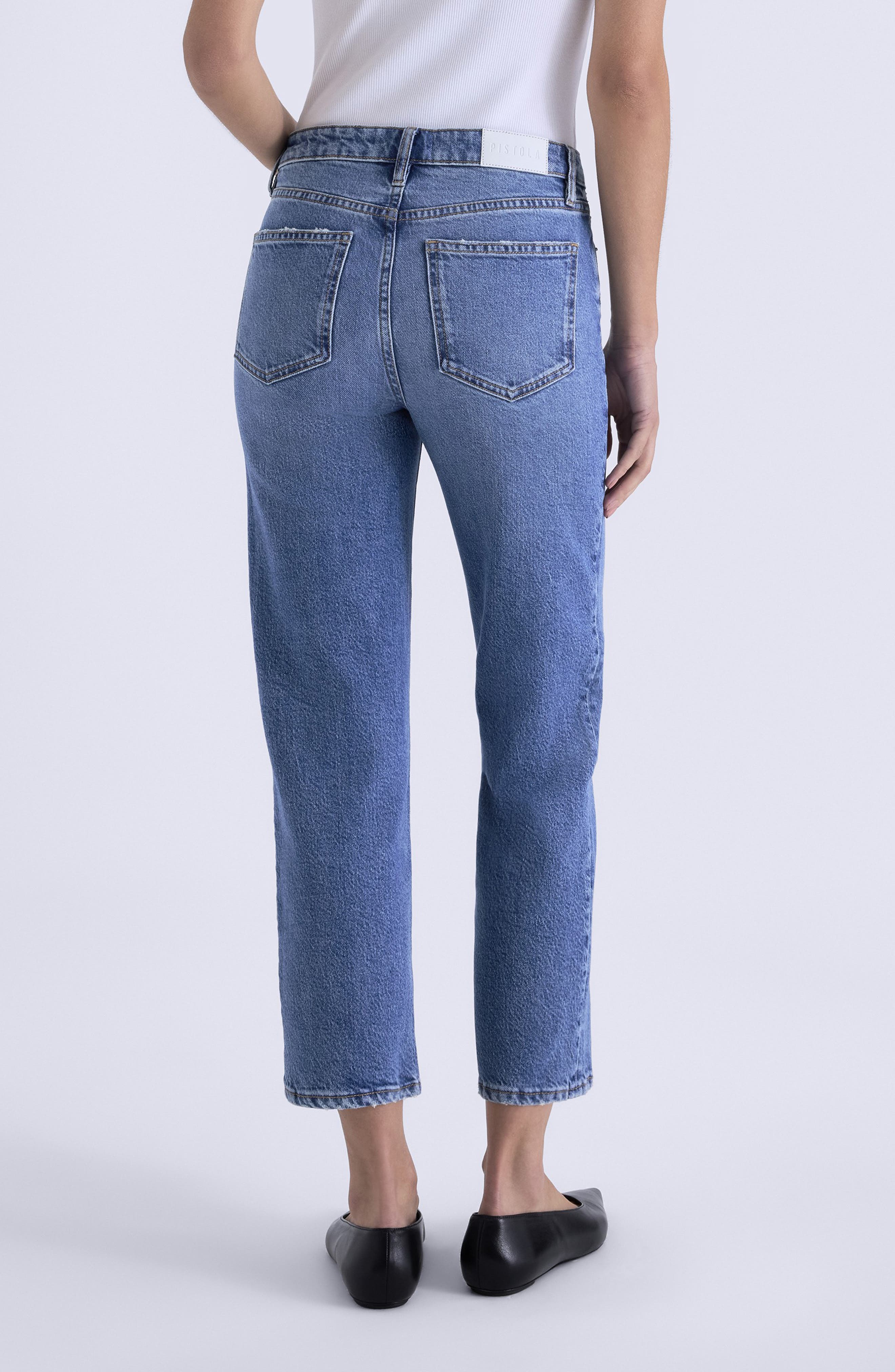 Aleks Mid Rise Crop Straight Leg Jeans - image 2