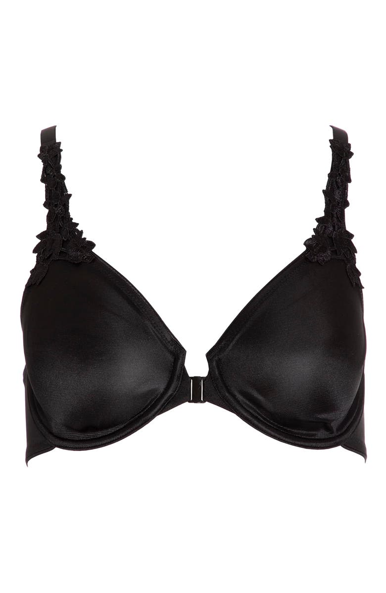 Dominique Intimates Meryl Front Closure Minimizer Racerback Bra, Alternate, color, Black