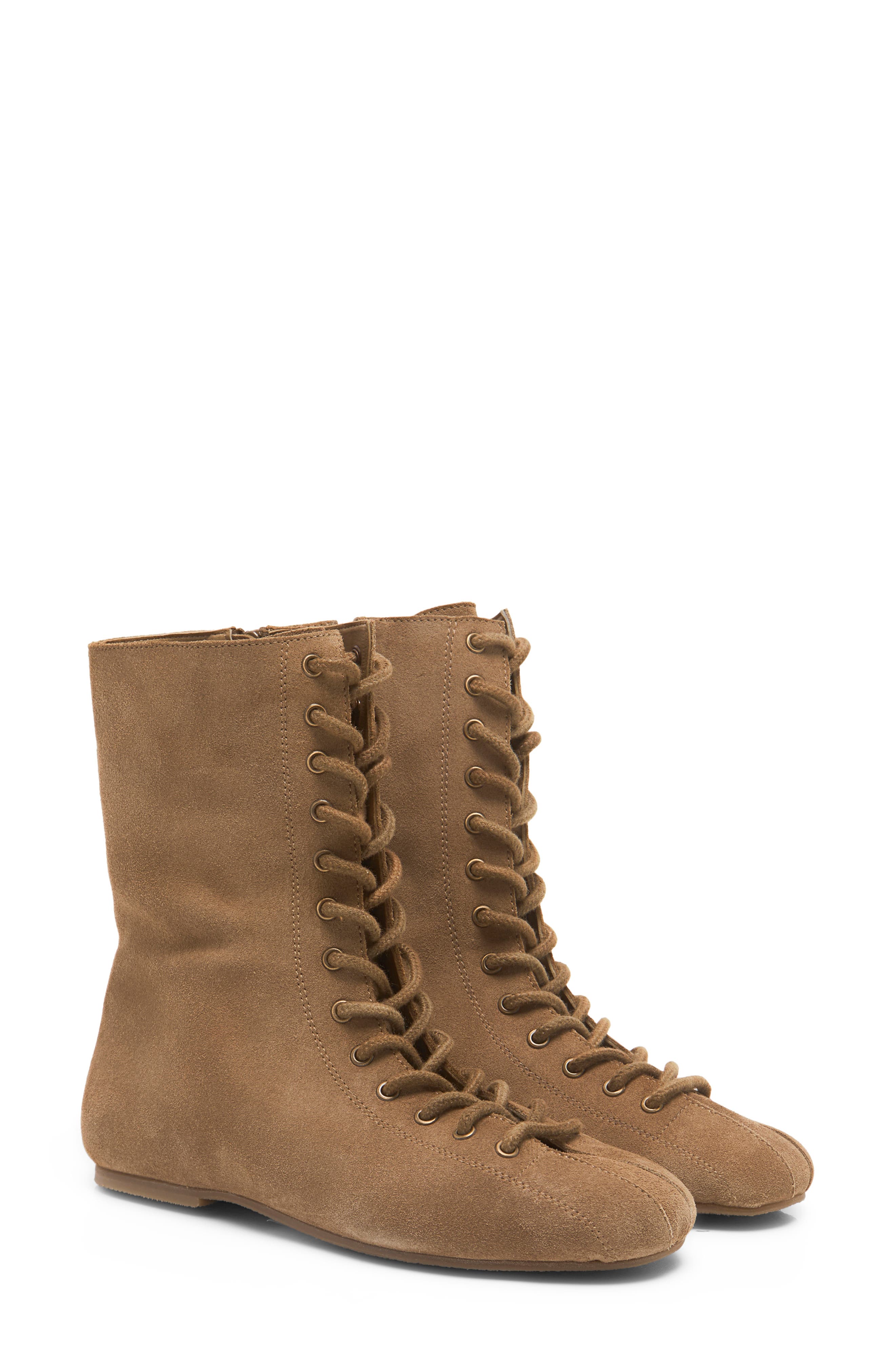 Boxing Day Lace Up Leather Boot, Alternate, color, TAUPE SUEDE