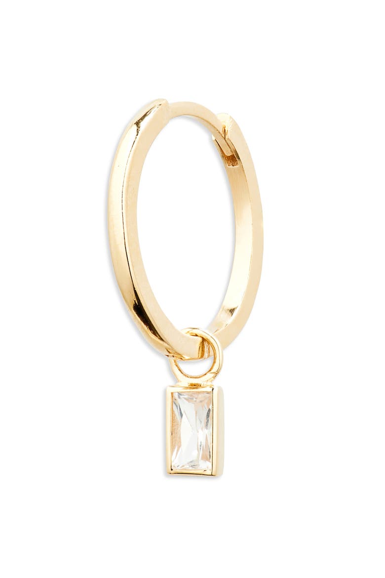 x Mel Soldera Baguette Charm Single Clicker, Main, color, GOLD/ CLEAR