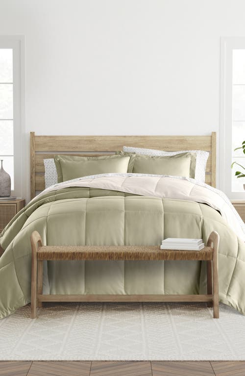 Homespun 7-piece Assorted Reversible Comforter Set In Sage