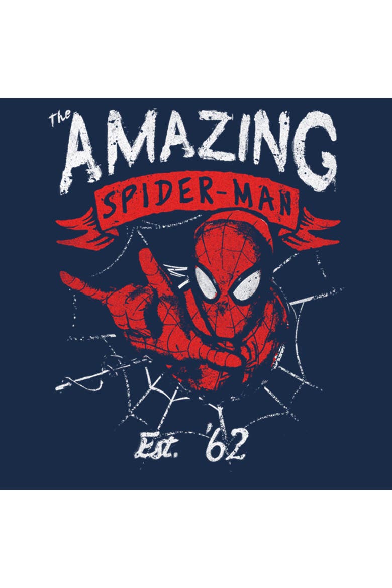 Men's Marvel Spider-Man Est 62  Graphic T-Shirt, Alternate, color, Navy Blue Heather