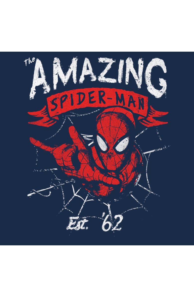 Marvel Men's Marvel Spider-Man Est 62 Graphic T-Shirt, Alternate, color, Navy Blue Heather