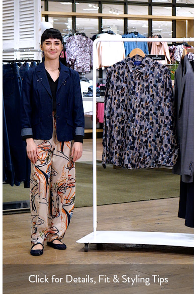 Slim Fit Geometric Print Silk Dress Shirt video