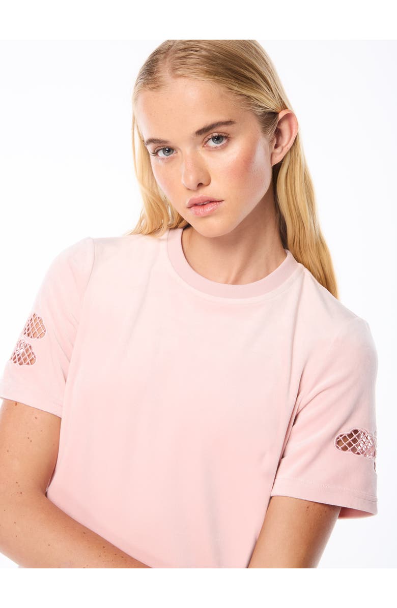 Sergio Tacchini Nuvola Velour Cropped T-shirt, Alternate, color, Barely There