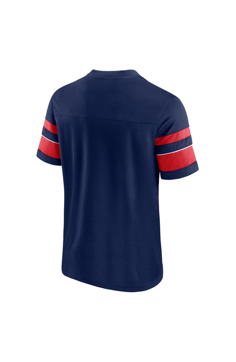 FANATICS Men's Fanatics Branded Navy New England Patriots Textured Hashmark V-Neck T-Shirt, Alternate, color, Navy