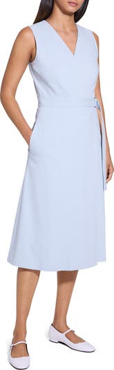 Sleeveless Linen Blend Wrap Dress