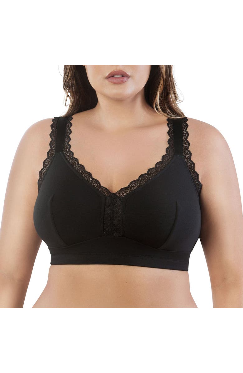 Parfait Dalis Wire-Free Bralette, Alternate, color, Black