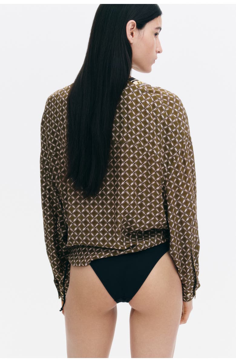 H&M Viscose Wrap Blouse, Alternate, color, Khaki Green/Patterned