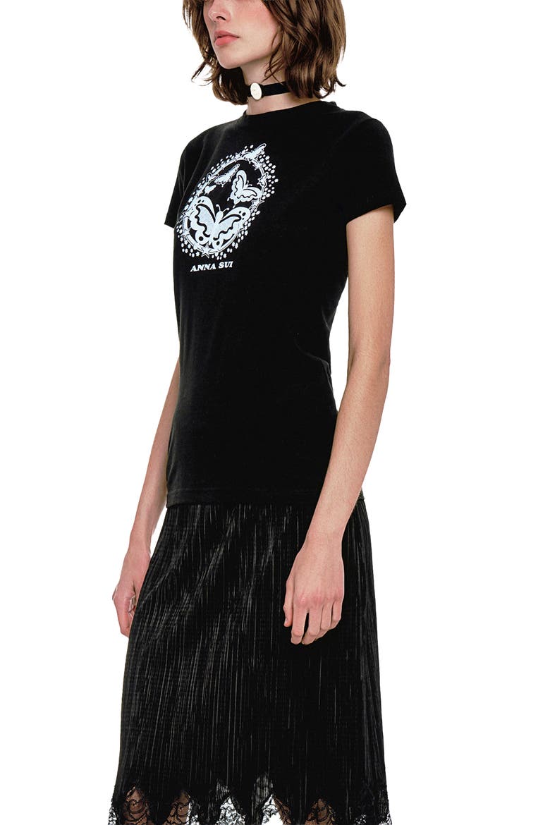 Butterflies T-Shirt, Alternate, color, BLACK