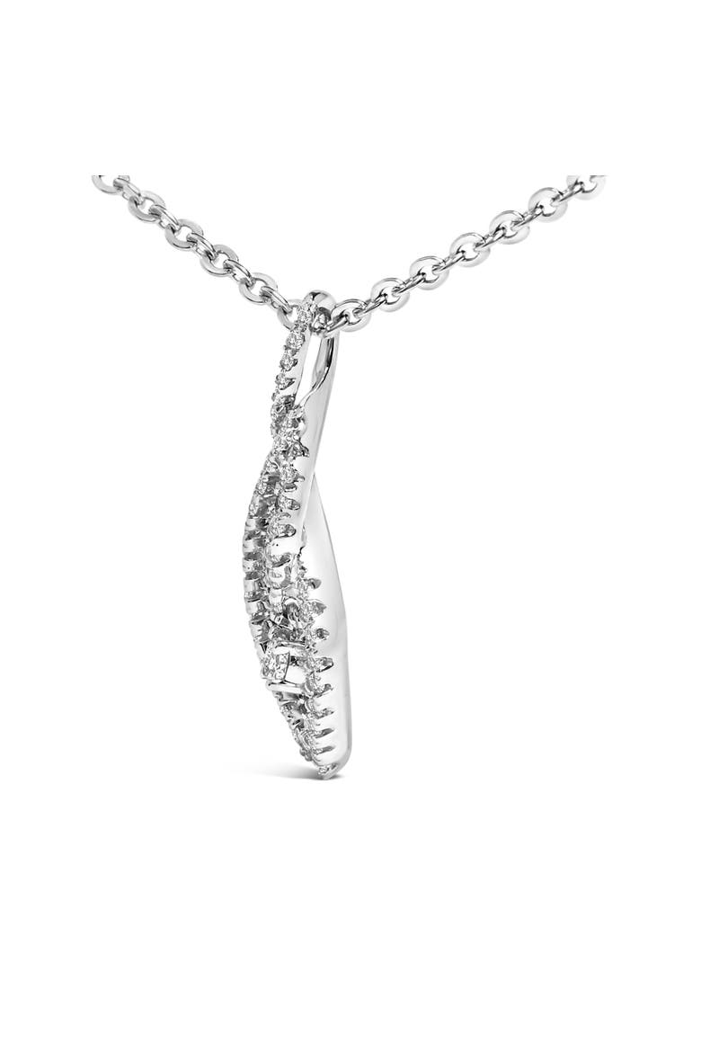Sterling Silver 1/3 Cttw Diamond Swirl Teardrop Pendant Necklace, Alternate, color, Silver
