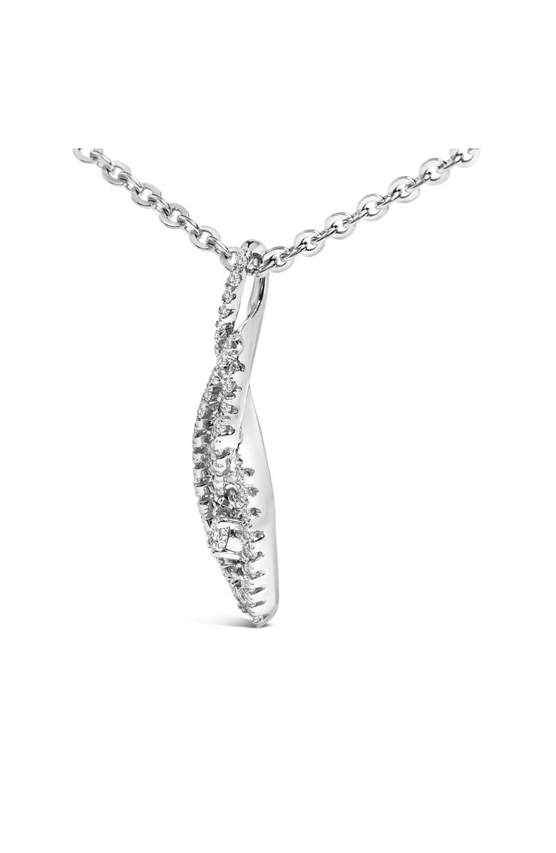 Haus of Brilliance Sterling Silver 1/3 Cttw Diamond Swirl Teardrop Pendant Necklace, Alternate, color, Silver