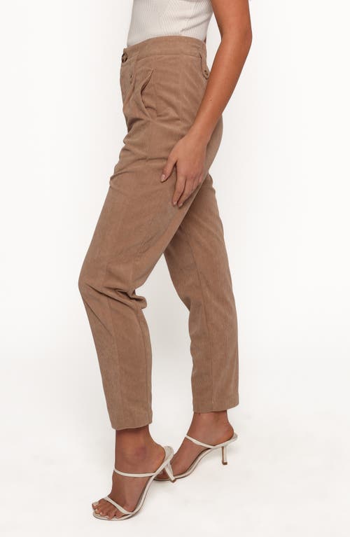 Petal And Pup Petal & Pup Jones Crop High Waist Corduroy Pants In Brown