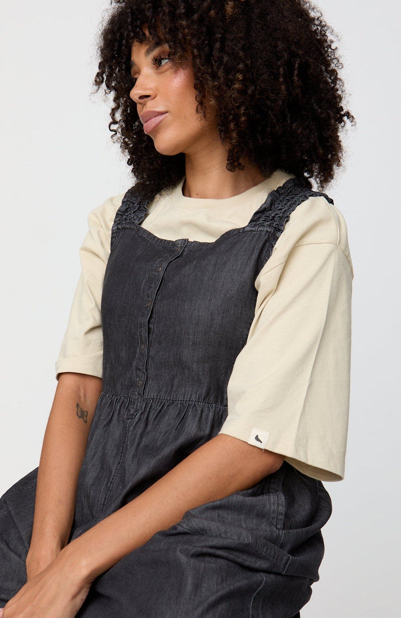 Turtledove London Organic Cotton Alice Denim Smocking Strap Jumpsuit ...