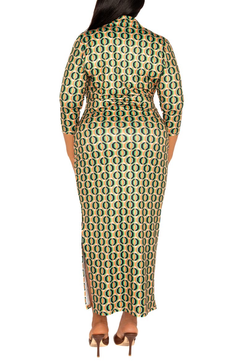 Geometric Print Body-Con Maxi Dress, Alternate, color, MULTI