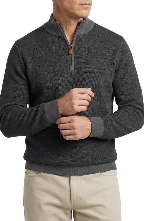 Merino Wool Blend Quarter Zip Pullover