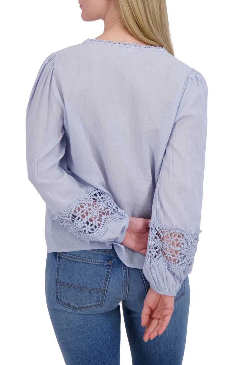 Lace Sleeve Top, Alternate, color, CHAMBRAY BLUE
