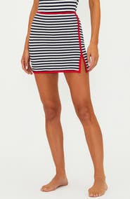 Beach Riot Eli Stripe Knit Cover-Up Miniskirt