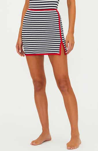 Beach Riot Eli Stripe Knit Cover-Up Miniskirt