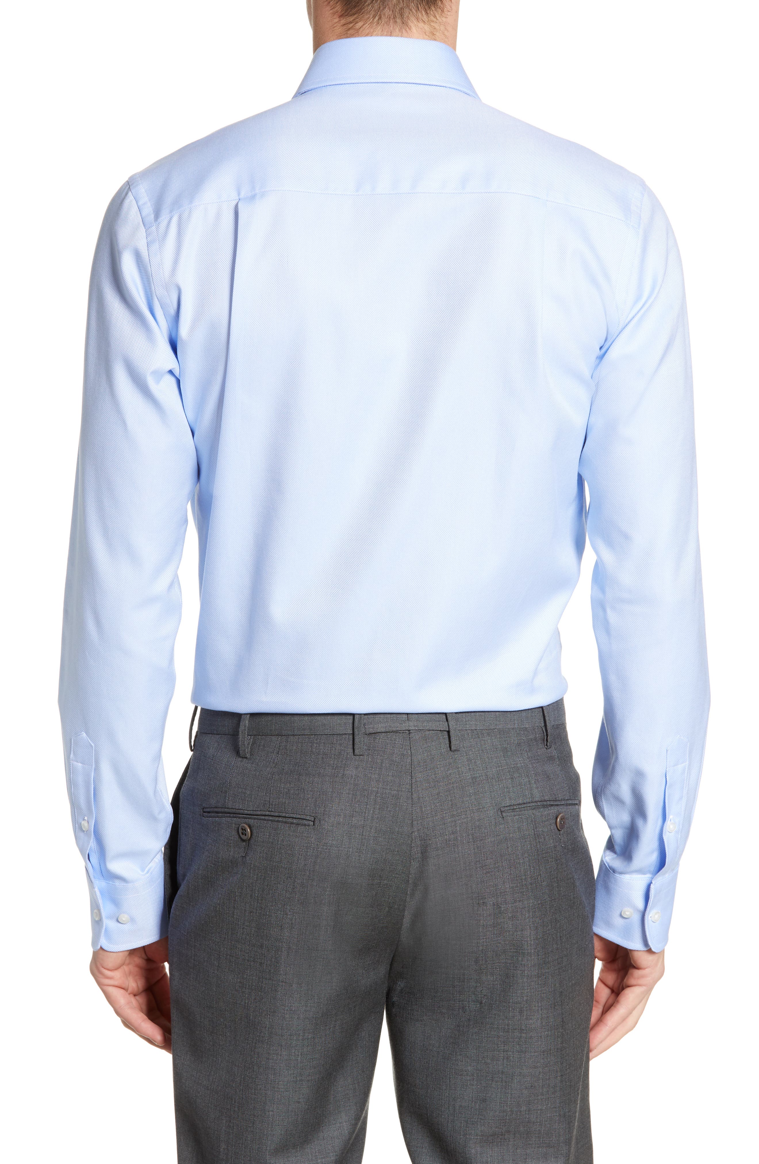 Мужские платья David Donahue Trim Fit Royal Oxford Dress Shirt — фото 3