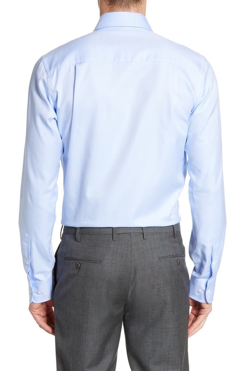 David Donahue Trim Fit Royal Oxford Dress Shirt, Alternate, color, Sky