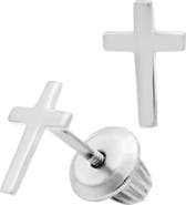 Mignonette Sterling Silver Cross Earrings