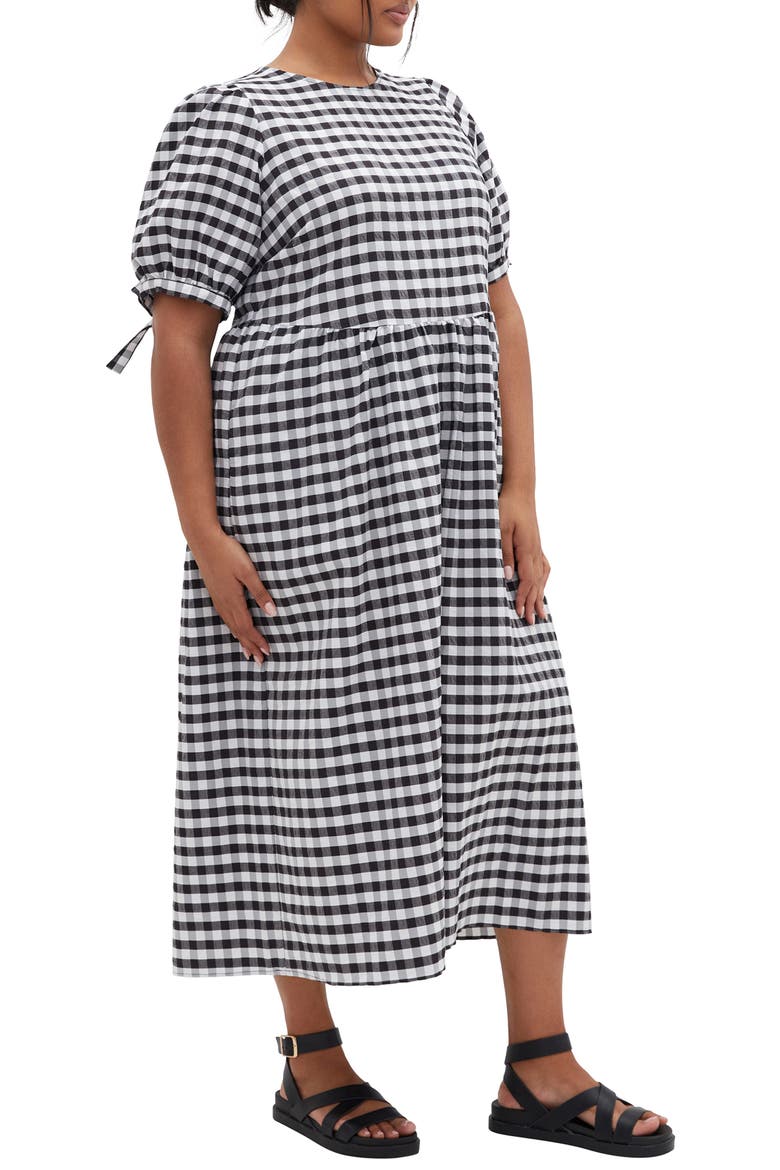 Valley Check Maxi Dress, Alternate, color, BLACK GINGHAM