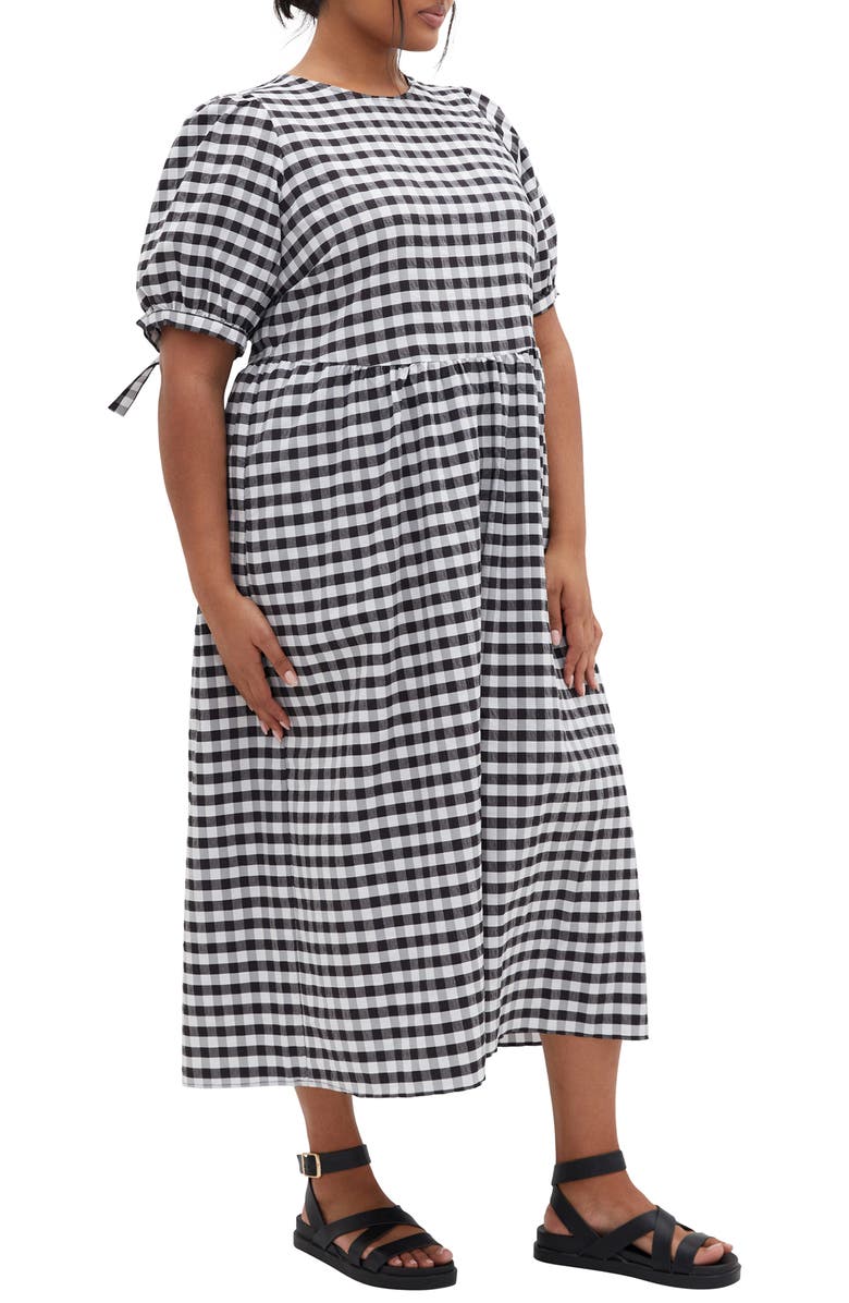 City Chic Valley Check Maxi Dress, Alternate, color,