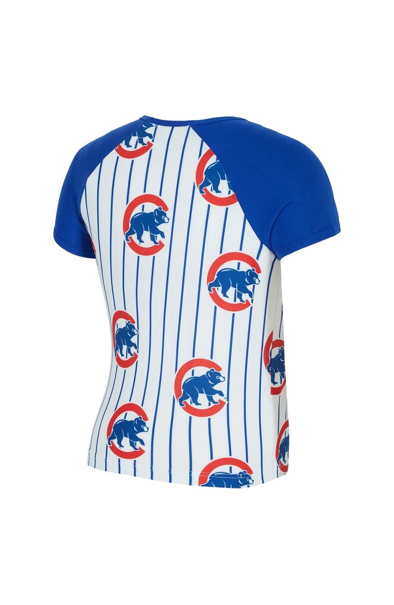 CONCEPTS SPORT Women's Concepts Sport White Chicago Cubs Outbound Pinstripe Raglan T-Shirt, Alternate, color, White