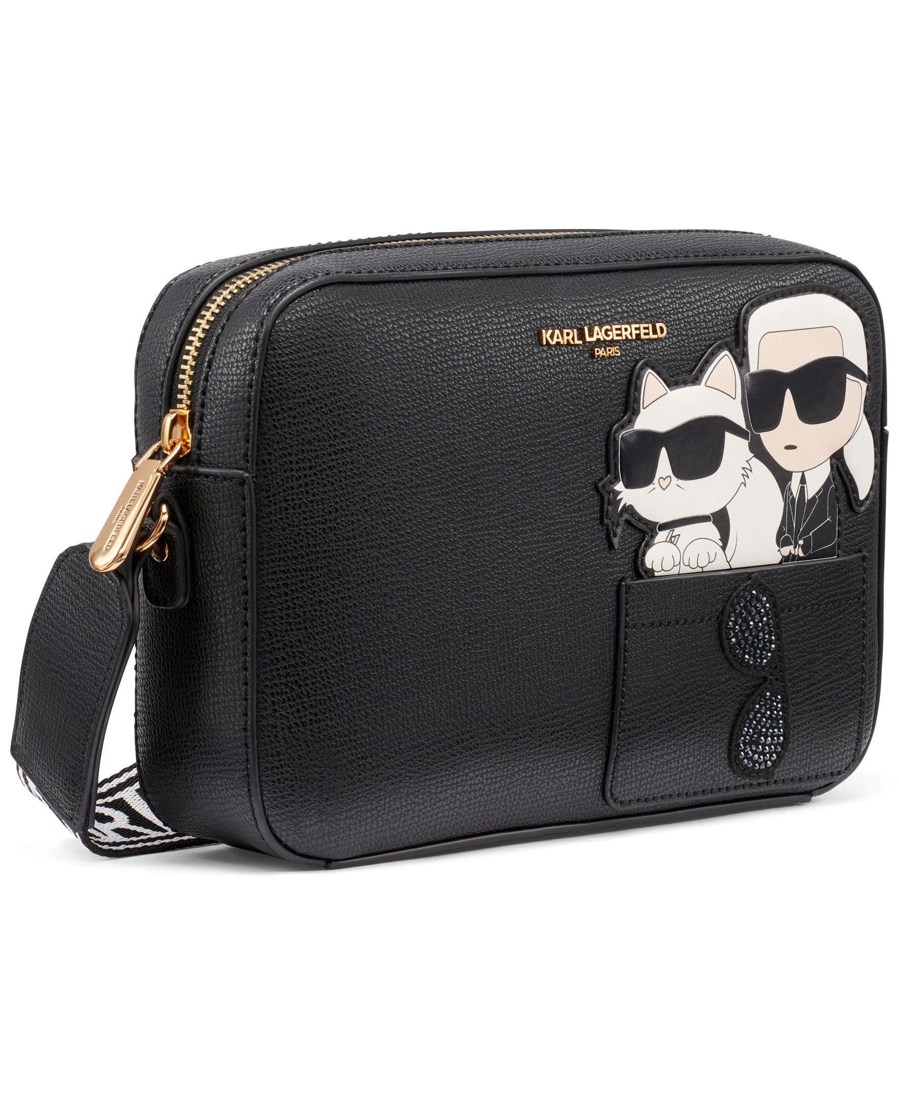 KARL LAGERFELD PARIS Maybelle Crossbody, Alternate, color, Black/Gold