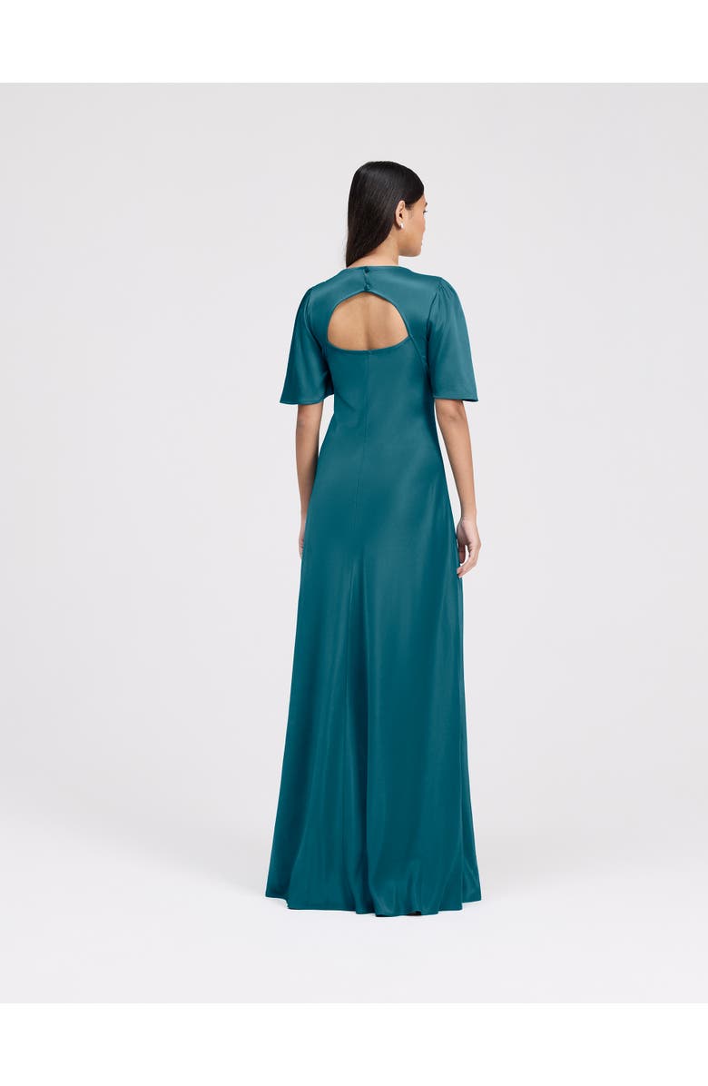 Ghost London Arabella Angel Sleeve Satin Maxi Dress, Alternate, color, Emerald