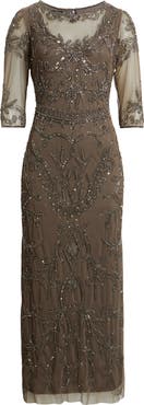 Pisarro Nights Sequin Illusion Gown