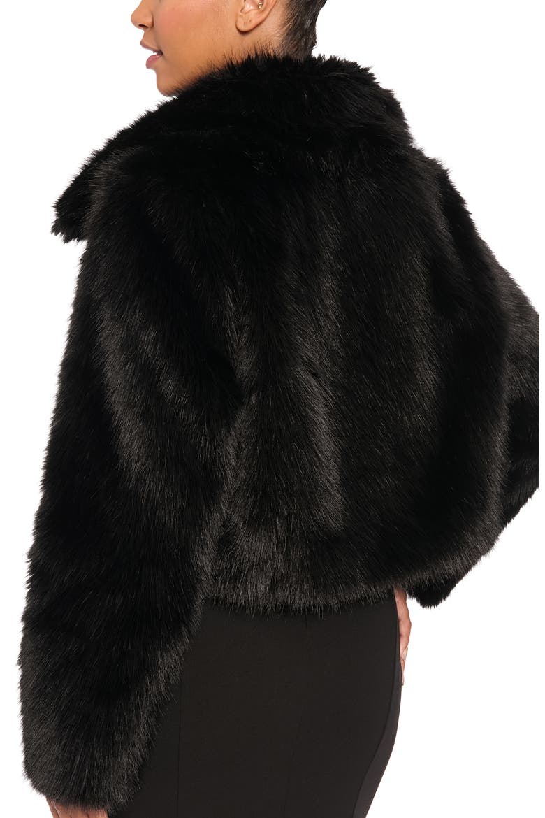 Faux Fur Jacket, Alternate, color, BLACK