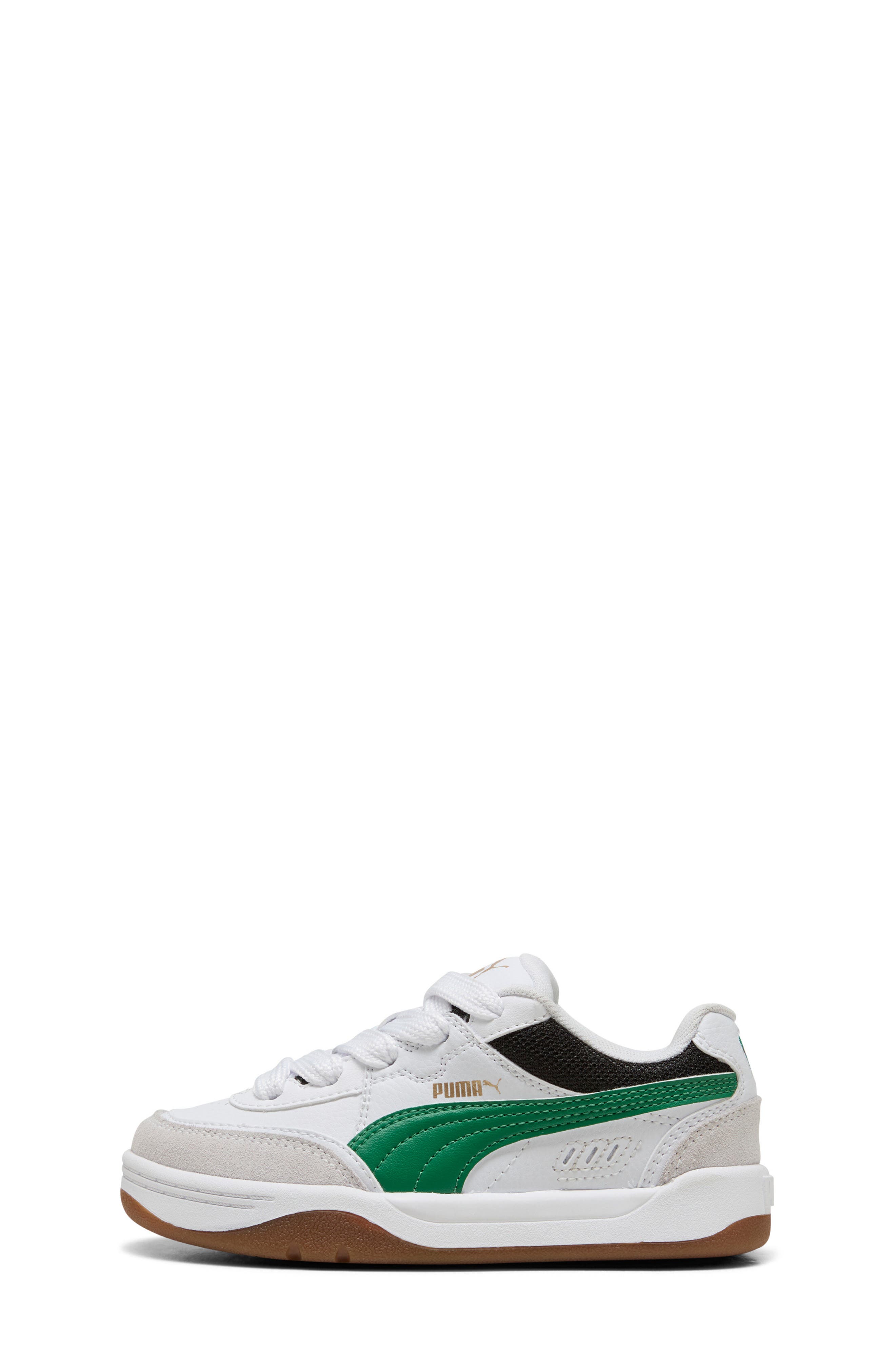 PUMA Kids' Park Lifestyle Sk8 Sneaker, Alternate, color, Puma White/ Green/ Gold