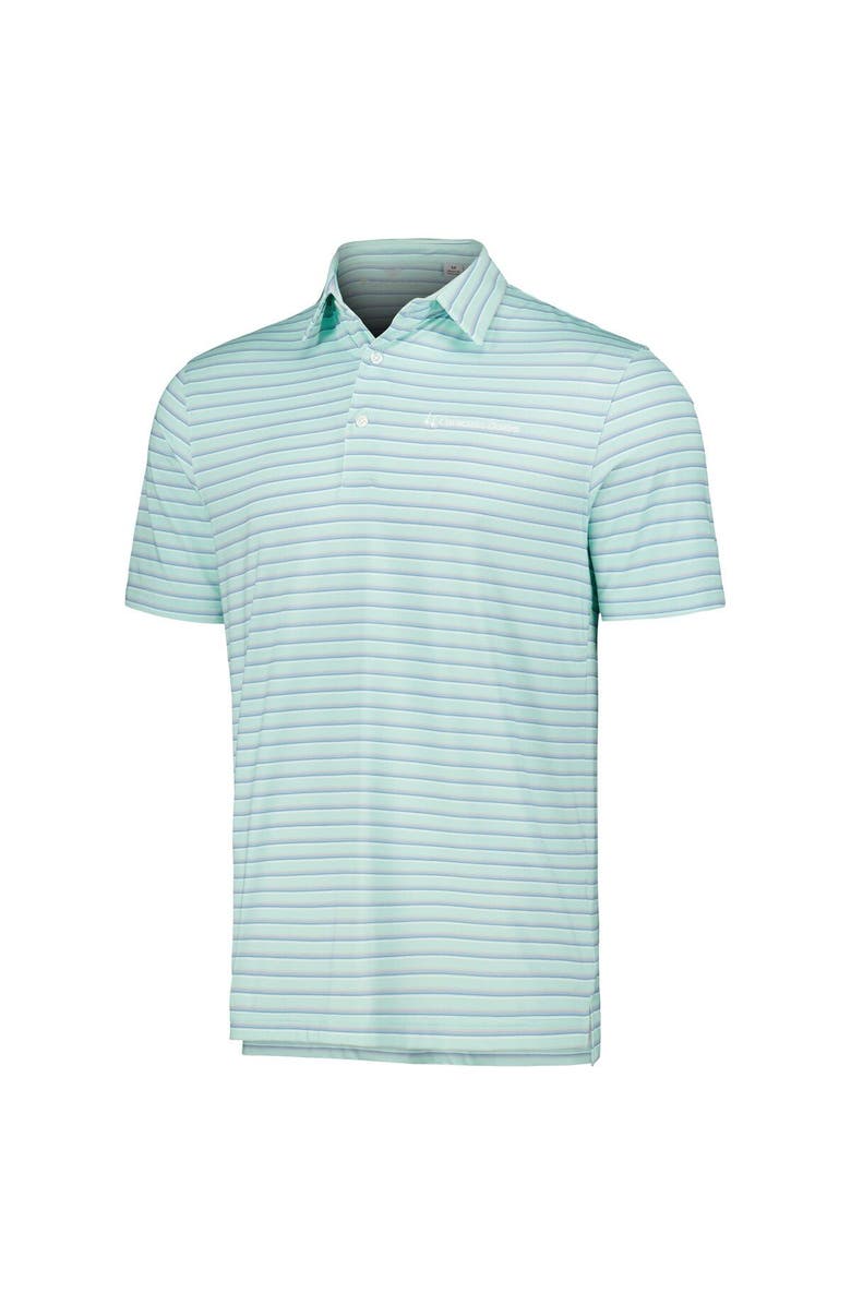 Full Turn Men's Aqua Churchill Downs The Sankaty Printed Stripe Polo, Alternate, color, Aqua