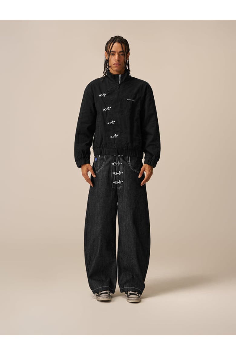 Boxy Fireman Clasp Jacket, Main, color, Black