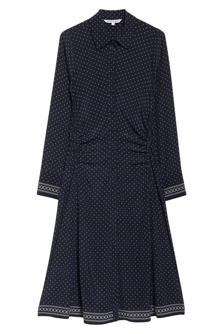Lex Mixed Print Long Sleeve Stretch Silk Shirtdress, Alternate, color, NAVY MULTI