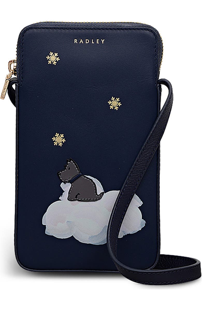 Radley It's Written in the Snowflakes Phone Crossbody Bag, Main, color, Dark Blue
