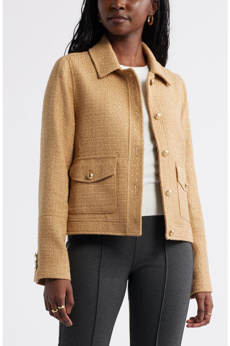 Tweed Jacket, Main, color, TAN TANNIN