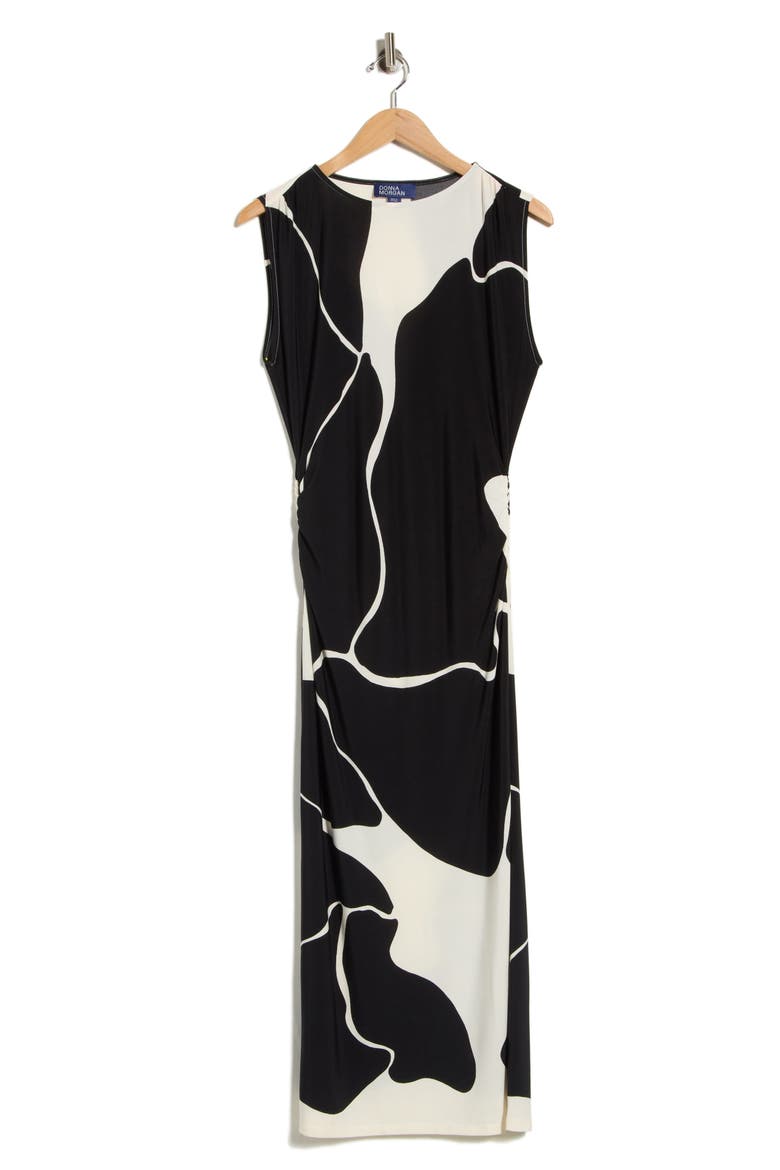 Printed Body-Con Midi Dress, Alternate, color, ANTIQUE WHITE/ BLACK ONYX