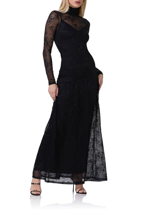 Billie Long Sleeve Sheer Lace Maxi Dress