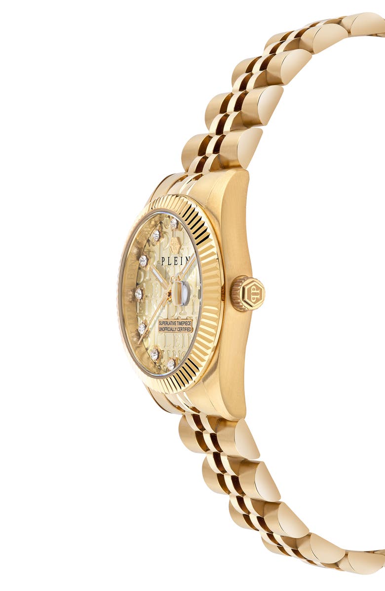 PHILIPP PLEIN Date Superlative Crystal Bracelet Watch, 38mm, Alternate, color, 