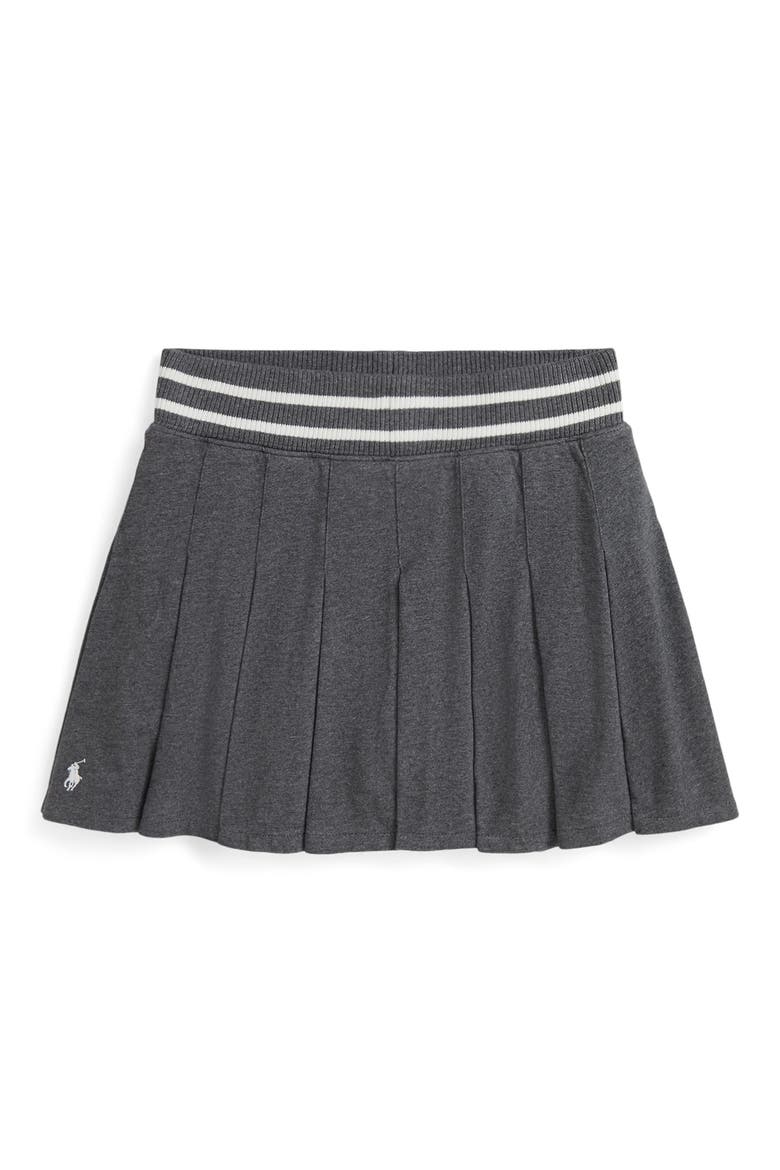 Kids' Pleated Cotton Skort, Main, color, MEDIUM FLANNEL HEATHER