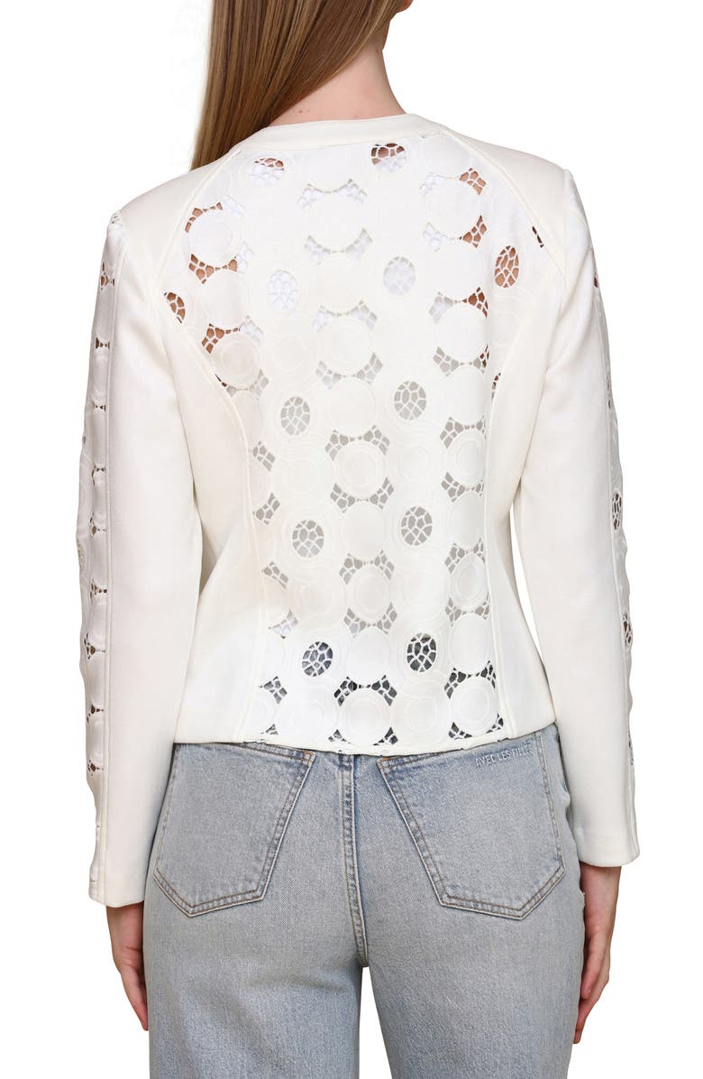 Bagatelle Mixed Media Lace Detail Jacket, Alternate, color, 