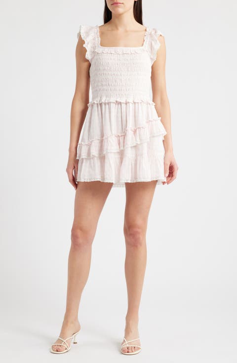 Eyelet Ruffle Minidress