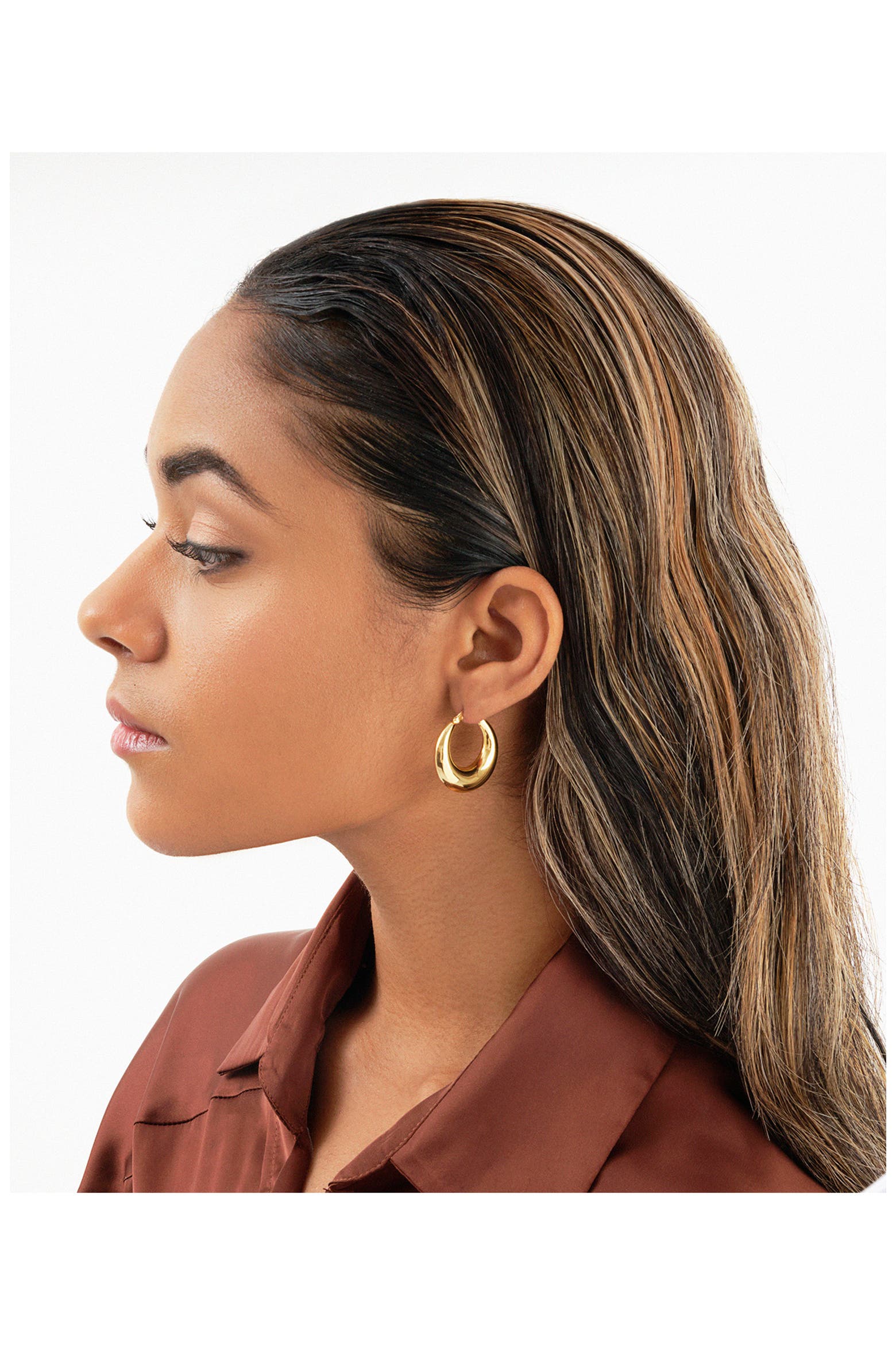 14K Gold Vermeil Graduated Tube Hoop Earrings (Women) | Nordstromrack