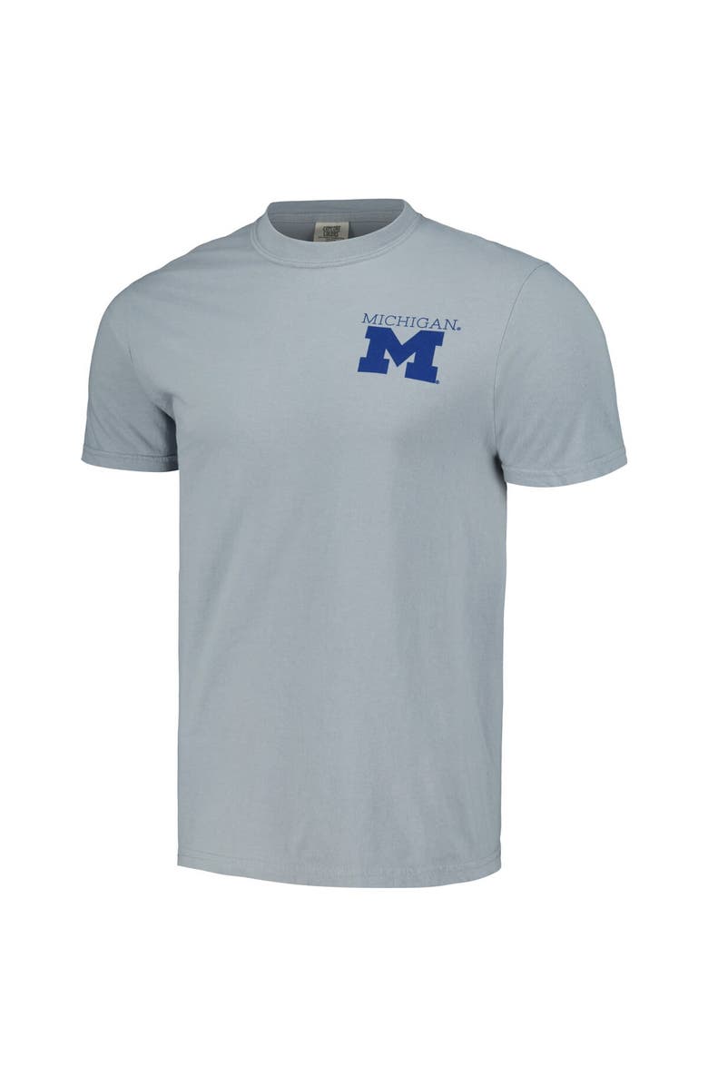 IMAGE ONE Men's Gray Michigan Wolverines Campus Scene Comfort Colors T-Shirt, Alternate, color, 