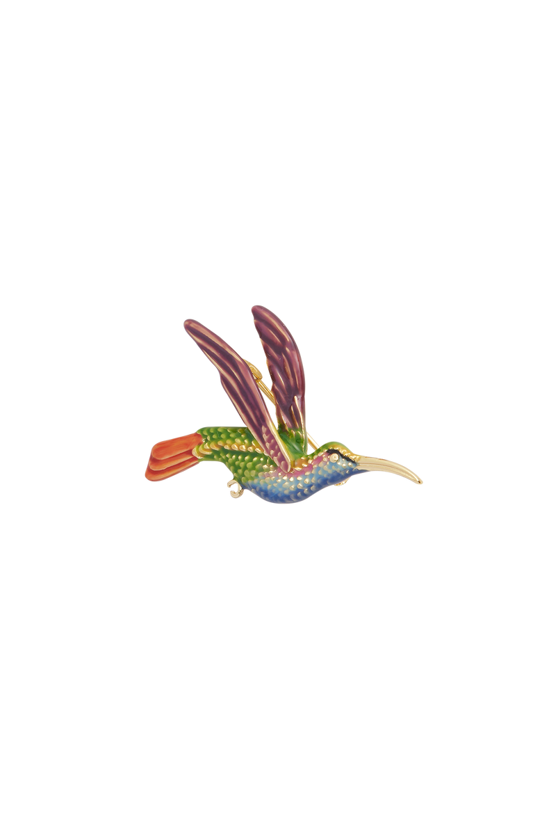 Fable England Hummingbird Brooch, Main, color, Multi & Gold