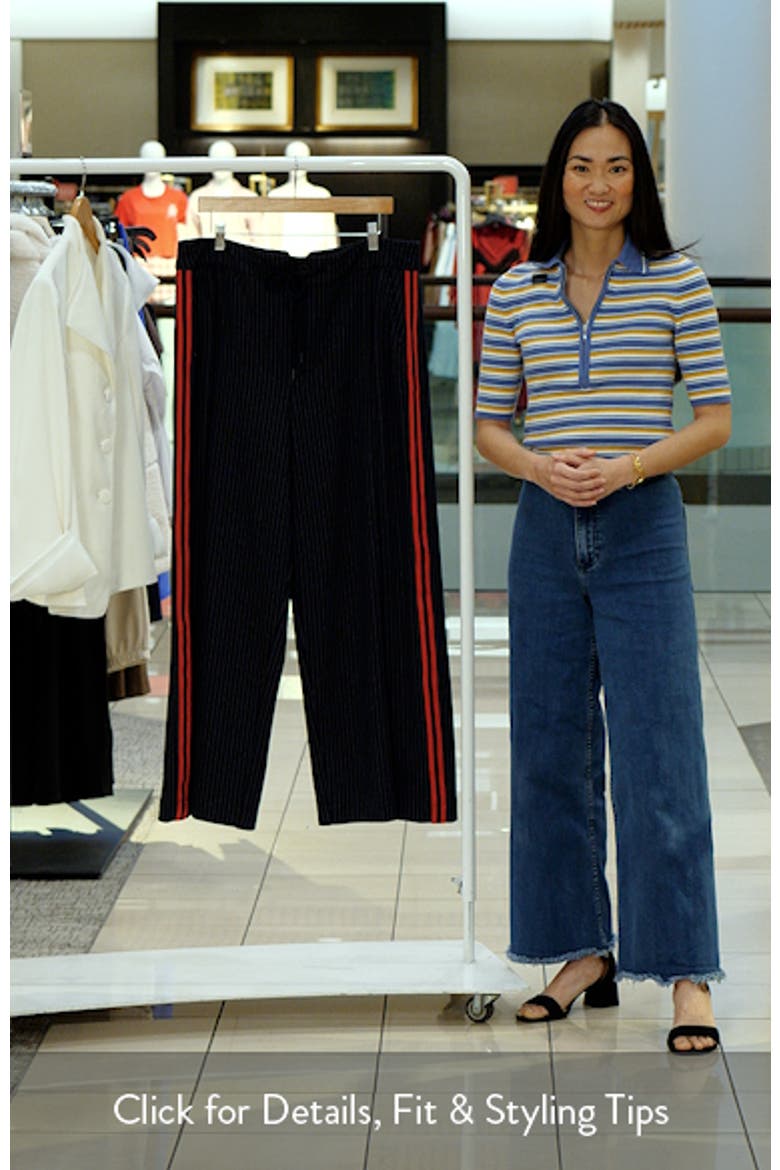 Pinstripe Front Pleat Wide Leg Pants video